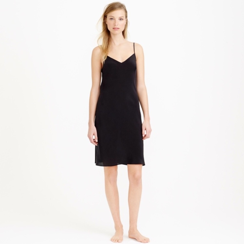 J Crew Black Slip Dress